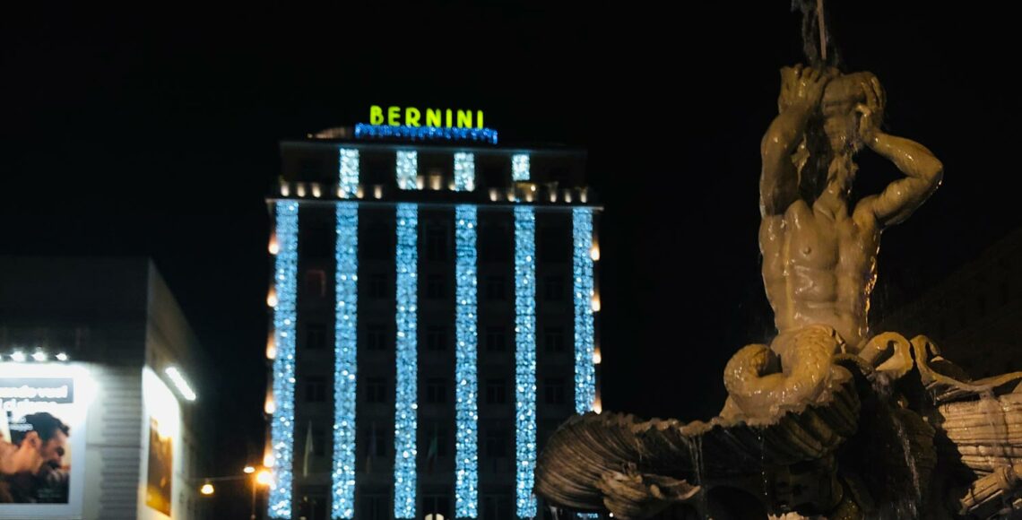 Allestimento finale per l'illuminazione Hotel Bernini